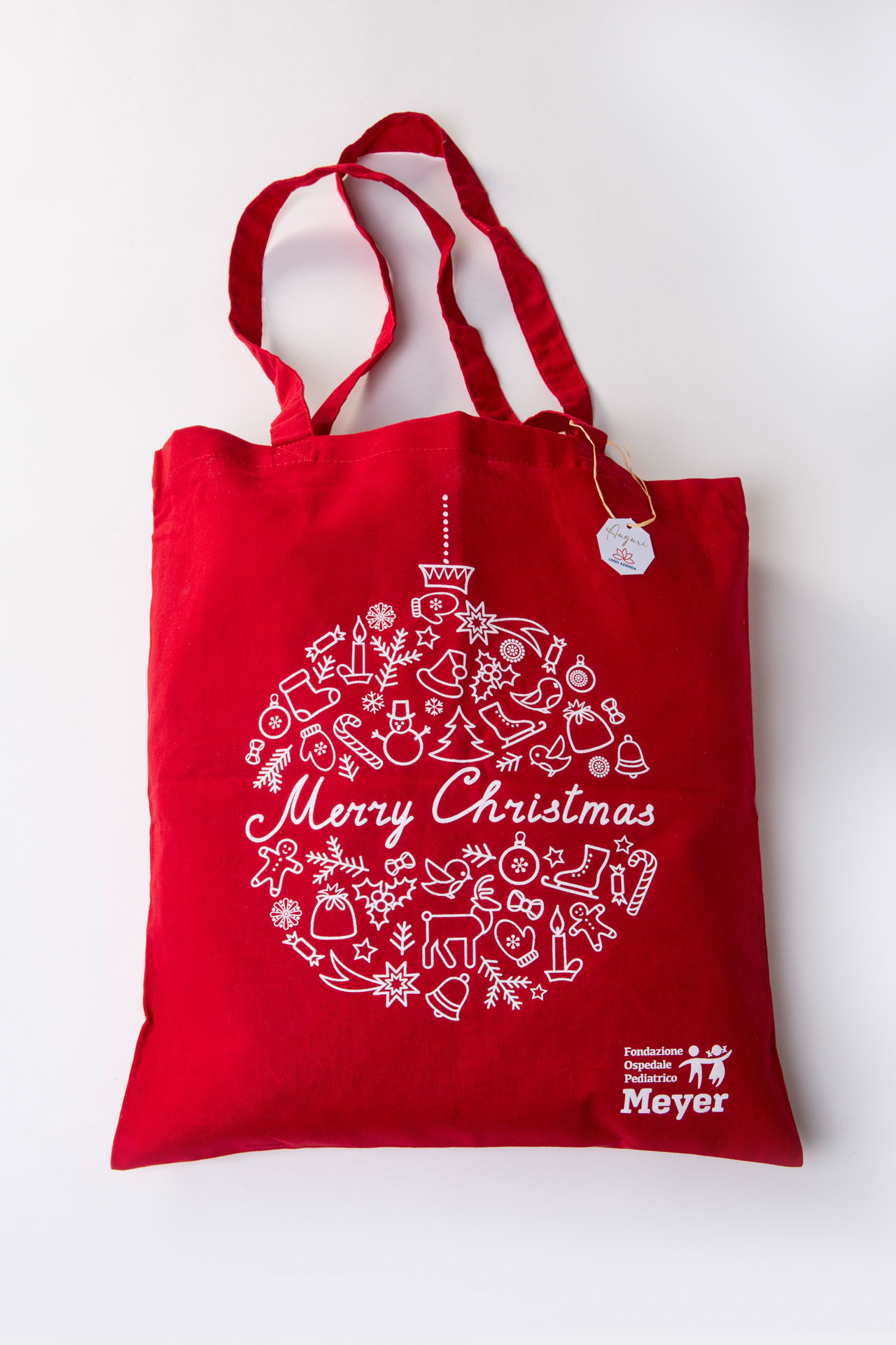 Shopper rossa natalizia personalizzata - Prodotti Solidali Meyer